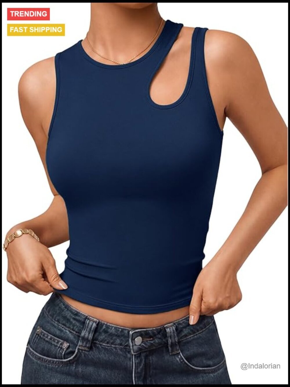 Asymmetrical Cut Out Tank Top Crop Top Going Out Y2K Summer Top